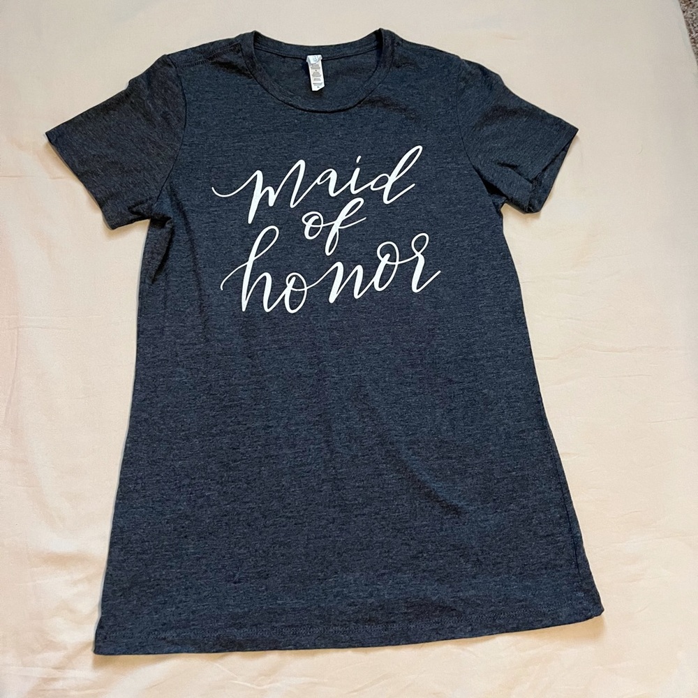 Maid of Honor Gray Short Sleeved Charcoal Gray Size XL